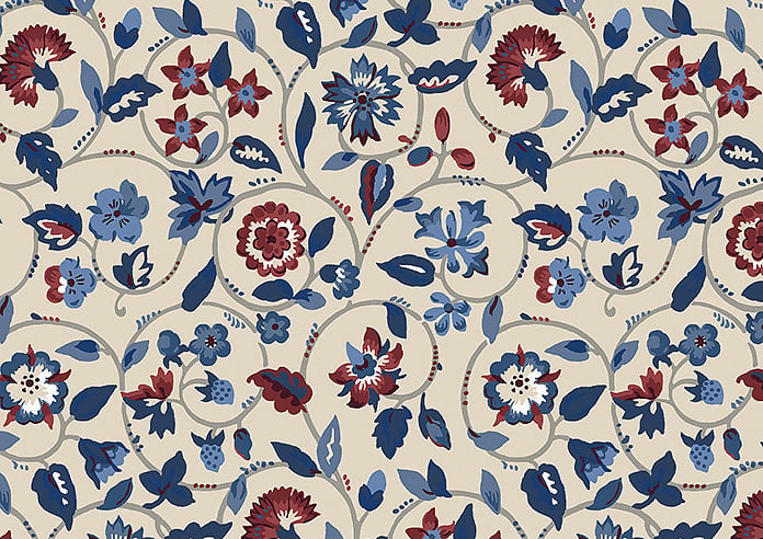 Land & Shore Esther, Blue Red - Roman Blind - Image 7